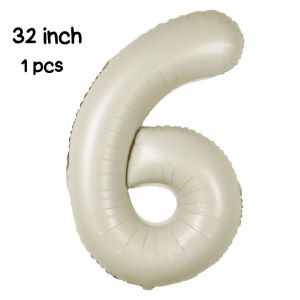 32 Inch 0-9 Number Balloon Birthday Ballon Nombor Party Foil Balloon Kids Baby Shower Decor Wedding Countdown 32寸奶白色数字气球
