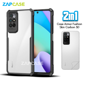 Case Xiaomi Redmi 10 10 2022 Armor Fushion Casing Free Skin Karbon