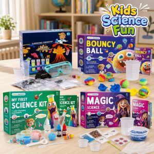 Allieuka Diy Science Experiment Kit Chemistry Lab Set Stem Toy 14 Experiments Bouncy Ball For Kids