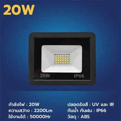 สปอตไลท์ LED Spotlight 10W/20W/30W/50W/100W/150W/200W ไฟสปอตไลท์ ไฟส่องทาง ไฟถนน Floodlight เเสงสีขาว led light รุ่นพหพา ขนาด กระทัดรัด