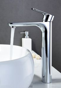 Vòi rửa mặt nóng lạnh inox 304 Tròn Vòi lavabo nóng lạnh cao 3 tấc