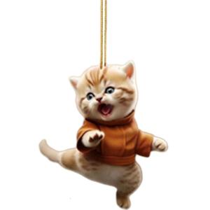 Cats Keychain Cute Cats Keychains Judo Kittens Keyring 2D Flat AcrylicCharm Funny Keychain for Women Girl