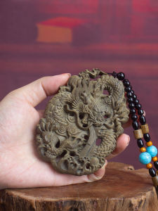 Gỗ Trầm Hương Indonesia Lớn Chạm Khắc Gỗ Hai Mặt Dây Chuyền Nhãn Hiệu Rồng Mặt Dây Chuyền Bằng Gỗ Mặt Dây Chuyền Ô Tô Chạm Khắc Năm Rồng