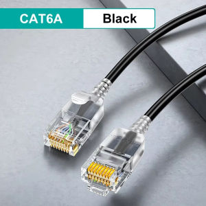 SAMZHE Slim Cat6A RJ45 Ethernet Cable High Speed 10Gbps 31AWG Cat 6 Network LAN Computer Patch Cable for PC & Gaming