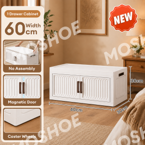 MOSHOE Folding Wardrobe Cabinet Drawer High Capacity Durabox with Big Wheels for Clothes Baby Toys & Home Storage