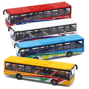 【Local Warehouse】15CM Alloy Pull Back Car Bus Model Toy Simulation Diecast Bus Car Vehicle Toy for Children Alloy Mini Simulation Pull Back Car Bus Model Desktop Decor Kids Collectible Toy Mini Size Bus Diecasts Toy