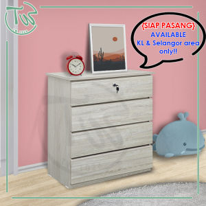TW (KL & Selangor) Ready Assembled 4 Layer Chest Drawer Series/Drawer Storage/Furniture Drawer