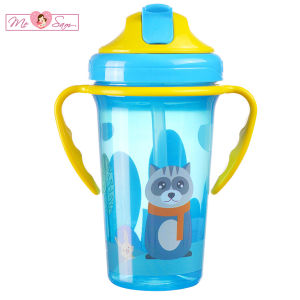 Bình tập uống nước cho bé có van chống sặc tay cầm tiện lợi an toàn tặng kèm cọ vệ sinh 350ml Shop Mẹ Sam