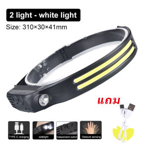 SLI ไฟฉายติดศีรษะติดเซนเซอร์ไฟ LED ชาร์จ USB ได้ไฟฉายสวมศีรษะแบบแบตเตอรี่ในตัวไฟ Led สำหรับไฟฉายติดศีรษะตั้งแคมป์และตกปลา