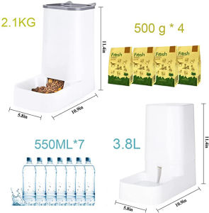 Buy 1 Take 2 Automatic water Automatic feeder white 3.8L cat and dog 28x15x28cm (send two hooks)