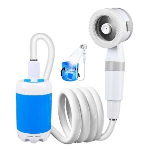 ARCHER LEVEL72EL0 ชาร์จใหม่ได้ ฝักบัวพกพาสำหรับการตั้งแคมป์ จอแสดงผลดิจิตอลอุณหภูมิและแบตเตอรี่ ไม่ซึมน้ำ ของใช้อาบน้ำกลางแจ้ง คุณภาพสูง 2 โหมดการพ่น ปั๊มอาบน้ำ ท่องเที่ยวเดินป่าชายหาด