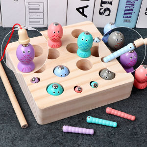 Toys for Kids/Baby Fishing And Insect Game Set Toys Learning Number Wooden Magnetic Montessori Educational Toy