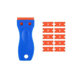 Plastic Razor Blade Scraper with 10Pcs Blades for Stickers Gaskets Paints on Window Car Glass