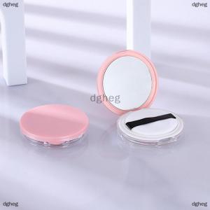 [COD] dgheg กล่องใส่แป้งพลาสติกบางพิเศษแบบพกพาได้โถใส่เครื่องสำอางสำหรับเดินทางพร้อมกระจกแป้งพัฟ
