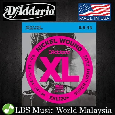 D’Addario EXL120+ Nickel Wound Electric Guitar String EXL120 Light Plus Daddario D Addario (9.5-44)