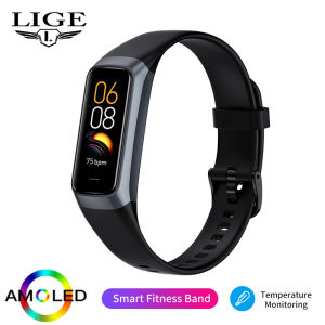 LIGE Smart Women Watch Sport Fitness Watch Waterproof Body Temperature Heart Rate Monitor Smartwatch Men Bracele + Box