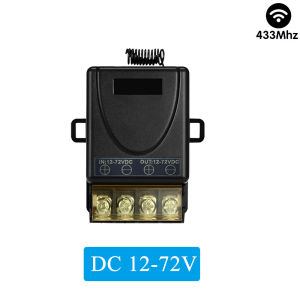 WenQia Remote Control SwitchDC 12V/24V/48V/60V/72V 30A 1Ch Relay Receiver Module with 50m Range Remote for Car AlarmsWaterPumpSecurity System