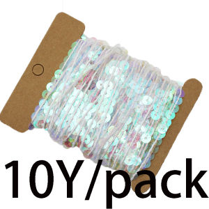(10 Yards/pack) 6mm Width Plastic Sequins Ribbons Performance Clothing Accessories Curtains Decorative Strips Continuous Lace DIY