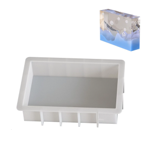 Lớn hình chữ nhật khuôn silicon cho nhựa Epoxy Thủ công mỹ nghệ 3D bookends và đồ trang trí khuôn Silicone kết cấu