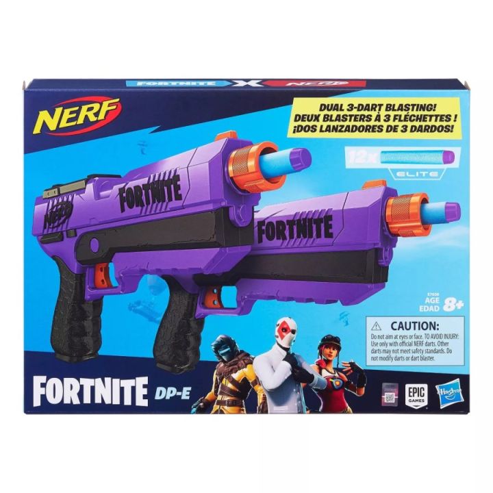 NERF Fortnite DP-E Dual Blaster Tembakan Mainan Anak Lazada
