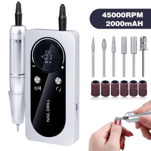 NEXASHOP Low Noise Electric Nail Drill Machine USB Charging 45000RPM Gel Nail Polish Sander With LCD Display Nail Sander Manicure Salon