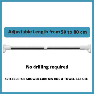 Telescopic Clothing Rod Punch-Free Adjustable Telescopic Rod Shower Curtain Rod Extendable Clothes Rail Hanger Rod
