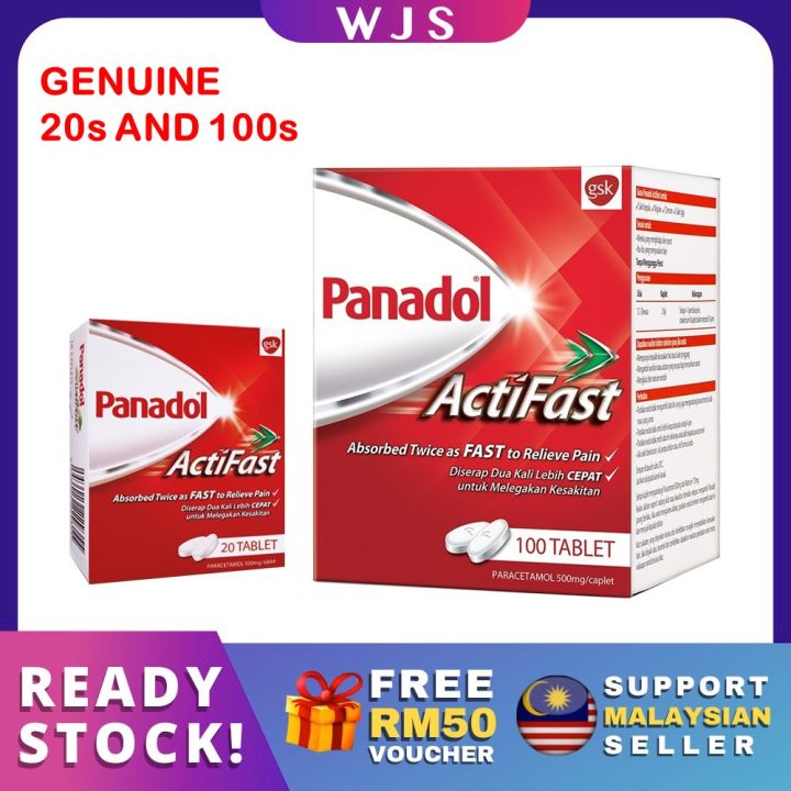 (20S AND 100S) WJS Panadol Actifast for Fast Pain Relief Panadols ...