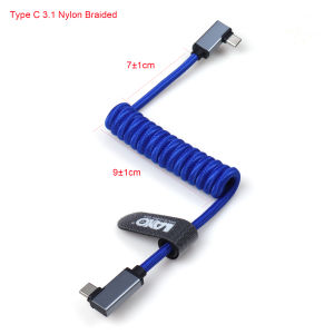 LANO Cáp Cuộn Dữ Liệu Nylon Đực Góc USB C Sang Loại C Cho Thiết Bị Dây Sạc Nhanh Dây Sạc PD Loại C 2026