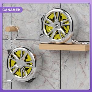 【CANAMEK】 1Pcs Portable Stainless Steel Keychain Design Small Household Measuring Tool For DIY Crafting And Sewing 2 Meters Retractable Tape Measure