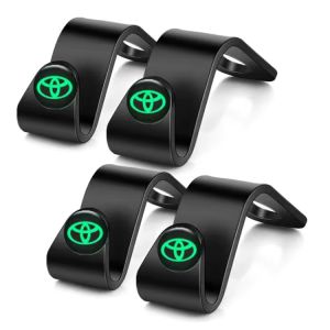 1/2/4PCS Luminous Car Rear Back Seat Hooks Hanger Headrest Hook Hidden Vehicle Hook Bag Organizer Holder for Toyota Camry Crown Corolla 4runner Yaris Avensis Auris Hilux Vios Innova Fortuner