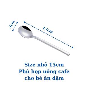 Muỗng inox thìa cán dài vuông cao cấp phong cách Hàn Quốc sáng bóng bền đẹp