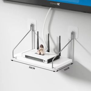 set-top box storage rack wall wall wifi support shel Free punching living room TV wall set-top box rack router storage box wall wall wifi rack No-punch shelving Super load bearing Wall living room panel shelf hanging wall bookshelves Router storage box TV