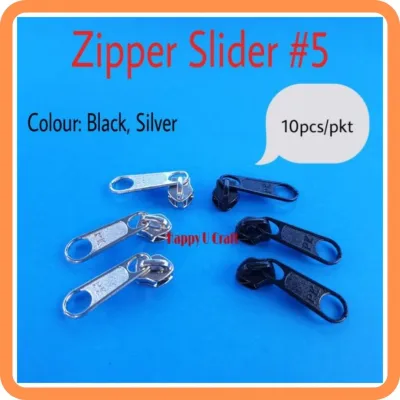 (10pcs/pkt) Zipper Slider #5/ Zipper Head/ Zip Kepala-Buatan Malaysia