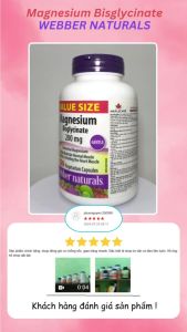 Viên Uống Magnesium Bisglycinate Webber Naturals Giảm Căng Thẳng Khỏe Xương Hỗ Trợ Cơ Bắp Tinh Thần - - Giảm các hiện tượng căng cơ uể oải nhức mỏi của cơ thể - Giảm hiện tượng chuột rút về đêm - Điều hòa lượng đường trong máu (người bị tiểu đường)
