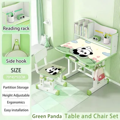 Study Table For Kids Boys&Girls Table Childrens Student Study Desk With Chair Set Combination Child Writing Desk