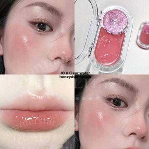 Gege Bear Highlighting Blush Cream Has A Lightweight Texture That Brightens The Complexion. It Comes In A Portable Duo Set Of Blush Lipstick And Highlighter.