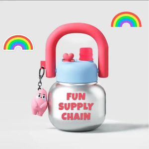 800ml Big Belly Cup Water Bottle Tumbler with Straw Large Capacity Double Mouth Straw Cup Plastic Water Bottle