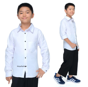 Kemeja anak Laki-laki usia 1 Tahun sampai 13 Tahun Baju hem anak lengan panjang polos terbaru 2023 kekinian