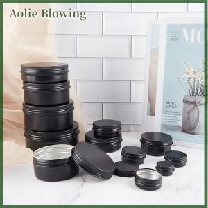 Aolie Black Empty Round Aluminum Box Metal Tin Cans Cosmetic Cream Diy Refillable Jar