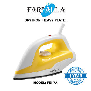 Farfalla FEI-7A | 1000W Dry Iron | Teflon Non-Stick Soleplate | Heavy Plate | Adjustable thermostat
