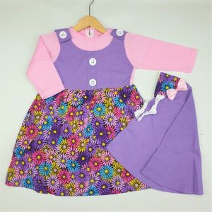 Baju Muslim Anak Perempuan 2 tahun Set Gamis Kerudung Anak 508