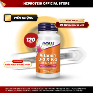 Viên uống Now Vitamin D3 + K2 1000IU / 45mcg - Ngăn ngừa loãng xương giúp xương chắc khỏe