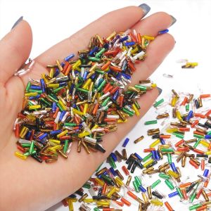 300Pcs 2x6mm Charm Czech Glass Seed Beads Spiral Tube Beads For DIY Bracelet Necklace Jewelry Making Accessories