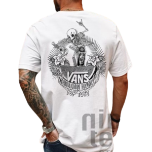 Kaos Vans Casual Hawaian Night Bootleg Putih Lengan Pendek Desain Grafis