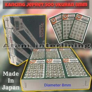 1 Lembar isi 24 pasang | Kancing Jepret 500 Asli Jepang Diameter 8mm Silver dan Hitam | Kancing Cetet | Kancing Tekan | Kancing Knop | Kancing Popper tich | Snap Button | Kancing Jepret Kualitas Tinggi