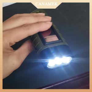 [CANAMEK] LED Flashlight Hand Crank Solar Powered Rechargeable Survival Gear Self Powered Charging Torch Dynamo for Fishing Boating Hiking