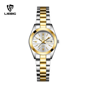 LIEBIG Đồng Hồ Thạch Anh Nữ Đồng Hồ Vàng Thời Trang Thường Ngày Đồng Hồ Đeo Tay Chống Nước Bằng Thép Không Gỉ Sang Trọng Cho Nữ L1031