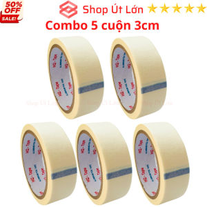 1 Cuộn băng keo giấy màu trắng rộng 3cm dài 25 mét lõi giấy 3mm - Tân An An