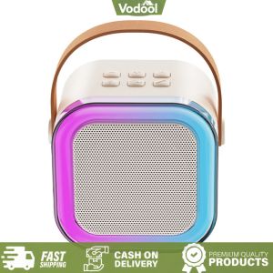 [VSC] Bluetooth-Compatible 5.3 Portable Karaoke Machine with Wireless Mic Mini Home Theater Speakers Adjustable LED Lights