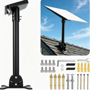 Solar Panel Mount Bracket Adjustable Tilt Stand Heavy‑Duty Roof Wall Mount Solar Panel Support with Full Screws Fitting Accessories for Outdoor Installation